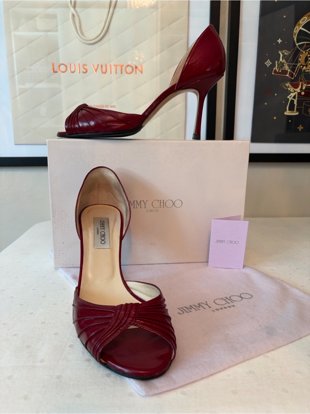 Jimmy Choo • Dream d’Orsay Heels in Patent Leather Cherry • Size 40-1/2